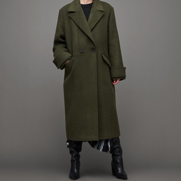 NWT All Saints MABEL DOUBLE BREASTED LONGLINE COAT - Picture 5 of 7